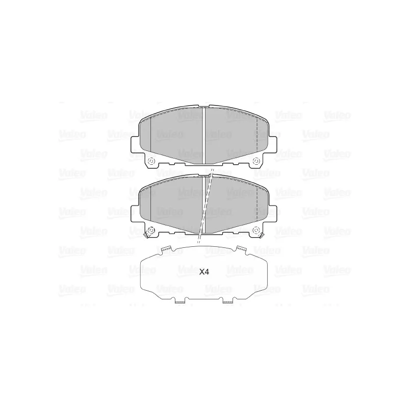 Jeu de 4 plaquettes de frein avant VALEO 601351 - Visuel 1