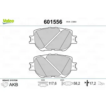 VALEO 601556 - Jeu de 4 plaquettes de frein avant