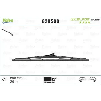 Balai d'essuie-glace VALEO 628500 pour STEYR 990-Serie 990,180 - 180cv