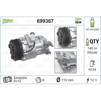 Compresseur, climatisation VALEO OEM 6854081