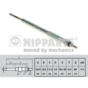 Bougie de préchauffage NIPPARTS OEM 367104X900
