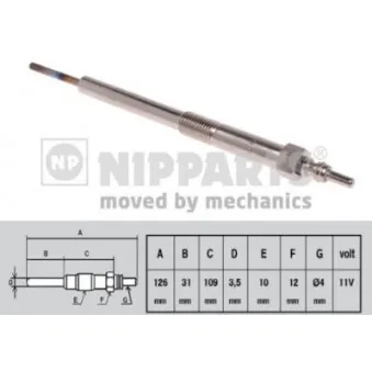 Bougie de préchauffage NIPPARTS OEM 12291RBDE011