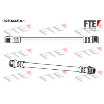 Flexible de frein FTE 192E.666E.0.1 pour PEUGEOT 207 1.6 16V - 120cv