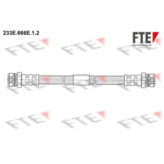 Flexible de frein FTE 233E.666E.1.2 pour VOLKSWAGEN TOURAN 1.9 TDI - 100cv