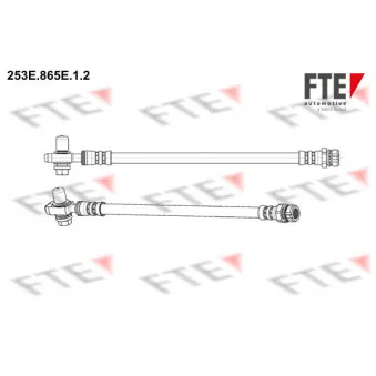 Flexible de frein FTE 253E.865E.1.2 pour VOLKSWAGEN TOURAN 1.6 TDI - 90cv