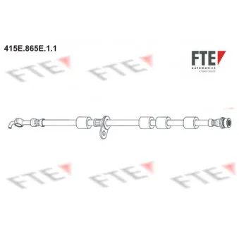 Flexible de frein FTE 415E.865E.1.1 pour FORD FIESTA 1.6 TDCi - 95cv