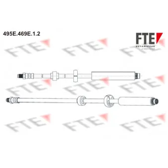 Flexible de frein FTE 495E.469E.1.2 pour CITROEN C3 1.2 PureTech 82 LPG - 83cv