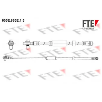 Flexible de frein FTE 605E.865E.1.5 pour VOLKSWAGEN PASSAT 1.8 TSI - 152cv