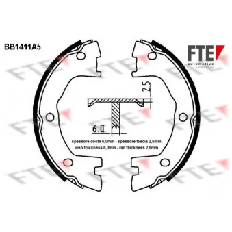 Jeu de mâchoires de frein, frein de stationnement FTE OEM 2995817
