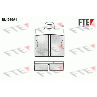 FTE BL1010A1 - Jeu de 4 plaquettes de frein avant