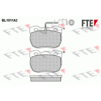 FTE BL1011A2 - Jeu de 4 plaquettes de frein avant