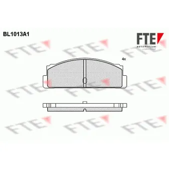FTE BL1013A1 - Jeu de 4 plaquettes de frein arrière