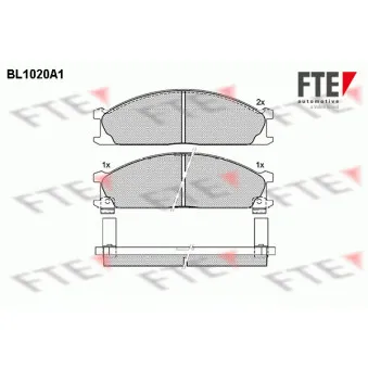 FTE BL1020A1 - Jeu de 4 plaquettes de frein avant