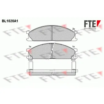 Jeu de 4 plaquettes de frein avant FTE OEM D1060VL33A
