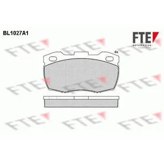 Jeu de 4 plaquettes de frein avant FTE OEM STC1275