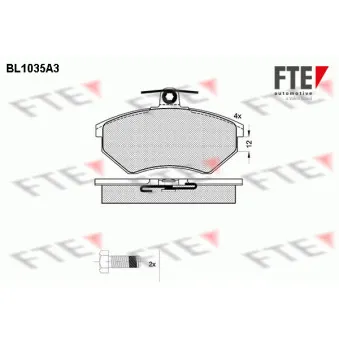 FTE BL1035A3 - Jeu de 4 plaquettes de frein avant