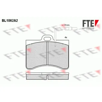 FTE BL1062A2 - Jeu de 4 plaquettes de frein avant