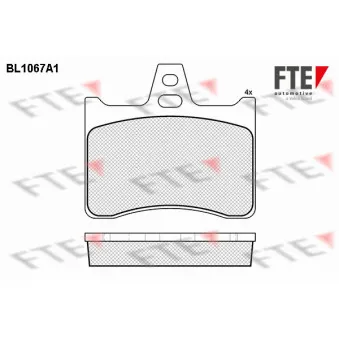 FTE BL1067A1 - Jeu de 4 plaquettes de frein arrière