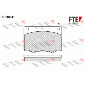 FTE BL1100A1 - Jeu de 4 plaquettes de frein avant