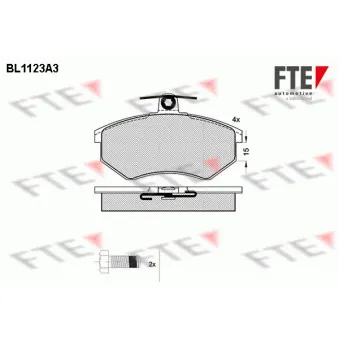 FTE BL1123A3 - Jeu de 4 plaquettes de frein avant