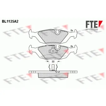 FTE BL1125A2 - Jeu de 4 plaquettes de frein arrière