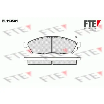 FTE BL1135A1 - Jeu de 4 plaquettes de frein avant