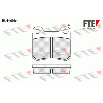 FTE BL1140A1 - Jeu de 4 plaquettes de frein arrière