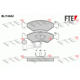FTE BL1146A2 - Jeu de 4 plaquettes de frein avant