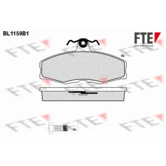 Jeu de 4 plaquettes de frein avant FTE OEM 115430281