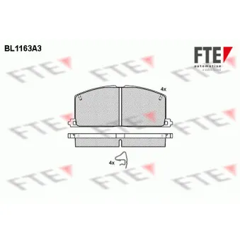 FTE BL1163A3 - Jeu de 4 plaquettes de frein avant