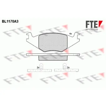 FTE BL1170A3 - Jeu de 4 plaquettes de frein avant