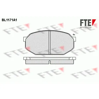 FTE BL1171A1 - Jeu de 4 plaquettes de frein avant