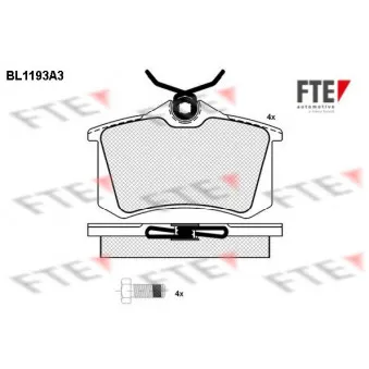 FTE BL1193A3 - Jeu de 4 plaquettes de frein arrière