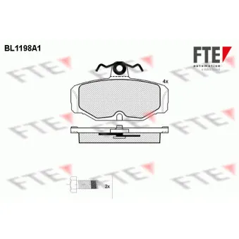FTE BL1198A1 - Jeu de 4 plaquettes de frein arrière