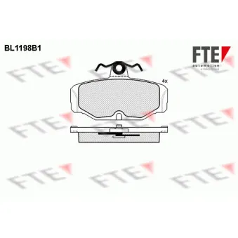 FTE BL1198B1 - Jeu de 4 plaquettes de frein arrière