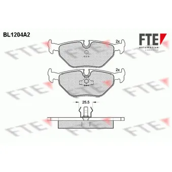 FTE BL1204A2 - Jeu de 4 plaquettes de frein arrière