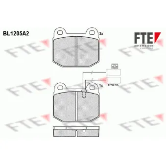 FTE BL1205A2 - Jeu de 4 plaquettes de frein avant