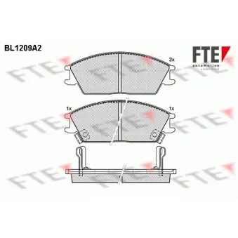 FTE BL1209A2 - Jeu de 4 plaquettes de frein avant