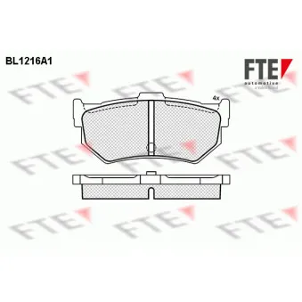 FTE BL1216A1 - Jeu de 4 plaquettes de frein arrière