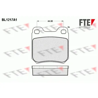 FTE BL1217A1 - Jeu de 4 plaquettes de frein arrière