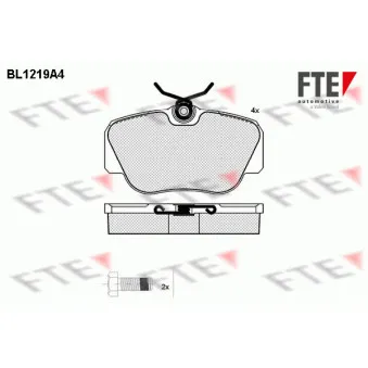 Jeu de 4 plaquettes de frein avant FTE OEM 0014209620