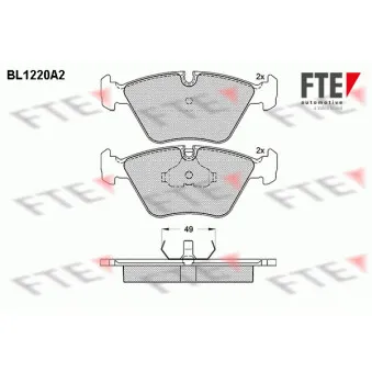 FTE BL1220A2 - Jeu de 4 plaquettes de frein avant
