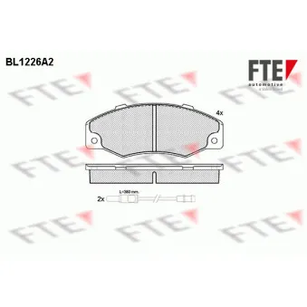 FTE BL1226A2 - Jeu de 4 plaquettes de frein avant