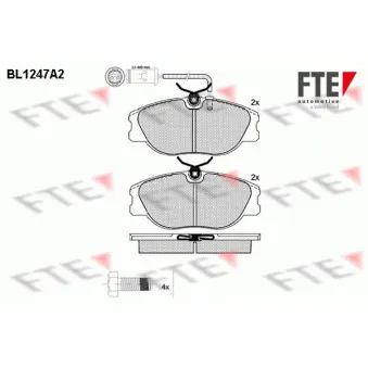 FTE BL1247A2 - Jeu de 4 plaquettes de frein avant