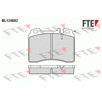 FTE BL1248A2 - Jeu de 4 plaquettes de frein avant