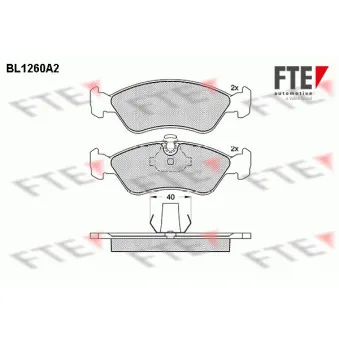 FTE BL1260A2 - Jeu de 4 plaquettes de frein avant