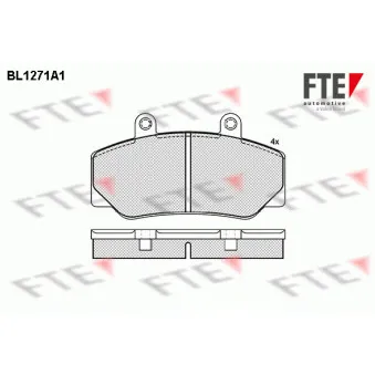 Jeu de 4 plaquettes de frein avant FTE BL1271A1 pour VOLVO FMX 2,4 Diesel - 82cv