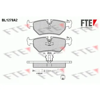 FTE BL1278A2 - Jeu de 4 plaquettes de frein arrière