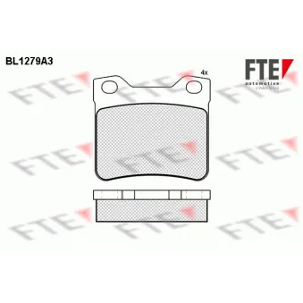 Jeu de 4 plaquettes de frein arrière FTE OEM 425326