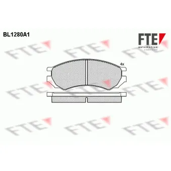 Jeu de 4 plaquettes de frein avant FTE OEM 4106051e85